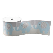 Prachtige Baby olifant in blauw Grosgrain Lint (Spoel)
