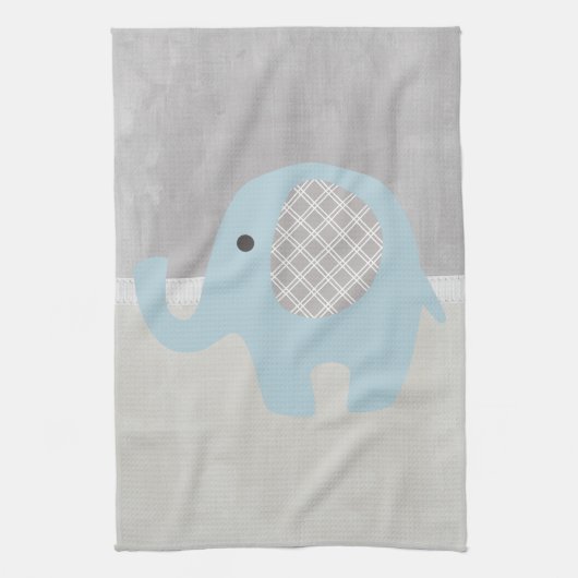 Prachtige Baby olifant in blauw Theedoek (Verticaal)