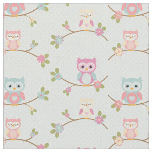 Prachtige Baby Owl Patroon Stof