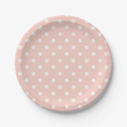 Prachtige Baby Peach Polka Dot Pattern Papieren Bordje (Voorkant)