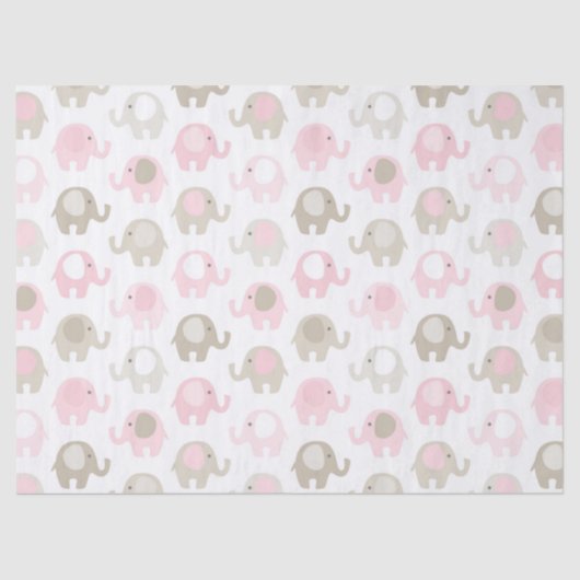 Prachtige Baby Roze Elephant Tissuepapier (Voorkant)