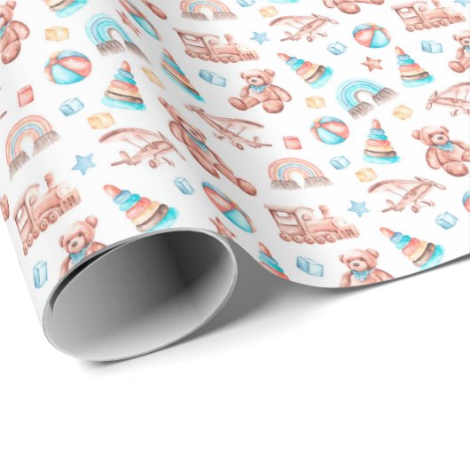 Prachtige Baby showers voor Waterverf Cadeaupapier (Rol Hoek)