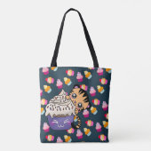 Prachtige Baby Tijger Munching op een Cupcake Canv Tote Bag (Achterkant)