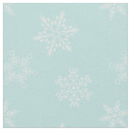 Prachtige babyblauw Snowflakes kerstpatroon Stof