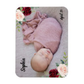 Prachtige babymeisje bloost bloemen foto magneet (Verticaal)