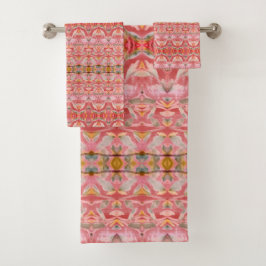 Prachtige badhanddoek set in rood bad handdoek