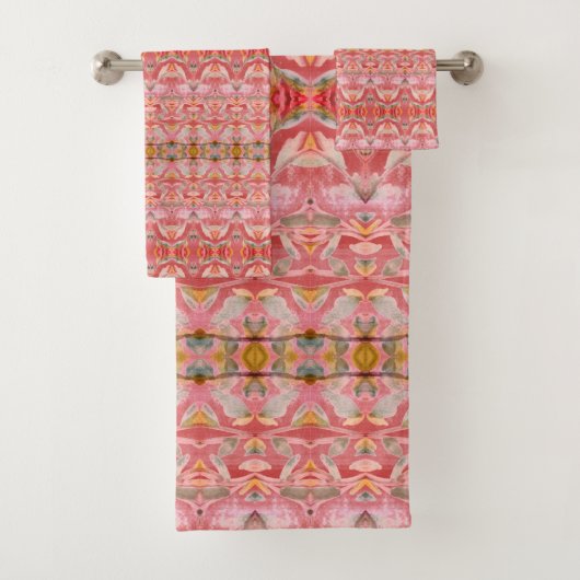 Prachtige badhanddoek set in rood bad handdoek (Insitu)