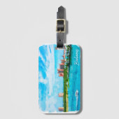 Prachtige Bahama's Caribische vakantie landschap Bagagelabel (Voorkant (verticaal))