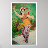 Prachtige Balinese danseres Vintage Bali Travel Poster (Voorkant)