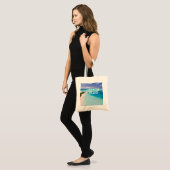 Prachtige balken herbruikbaar tote bag (Voorkant (model))