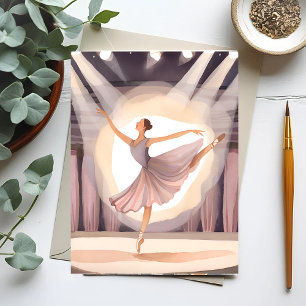 Prachtige ballerina Ballet Arts Dans Waterverf Briefkaart