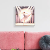 Prachtige ballerina | Ballet Arts Dans Waterverf Canvas Afdruk (Insitu (Woonkamer))
