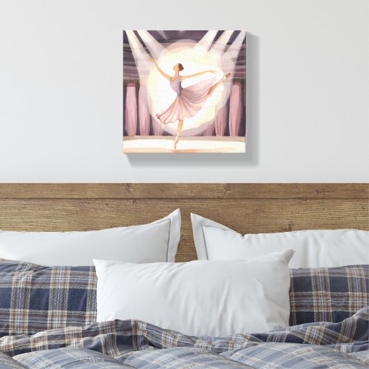 Prachtige ballerina | Ballet Arts Dans Waterverf Canvas Afdruk (Insitu (Slaapkamer))