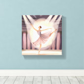 Prachtige ballerina | Ballet Arts Dans Waterverf Canvas Afdruk (Insitu (Houten vloer))