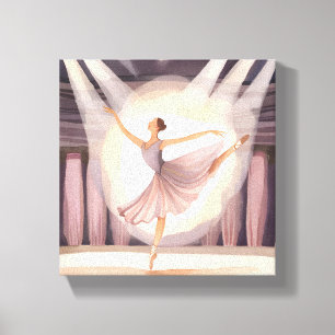 Prachtige ballerina   Ballet Arts Dans Waterverf Canvas Afdruk