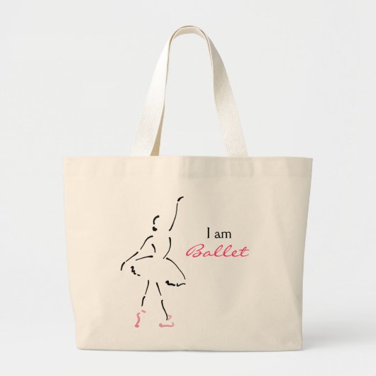 Prachtige balletdanser met  slogan grote tote bag (Voorkant)