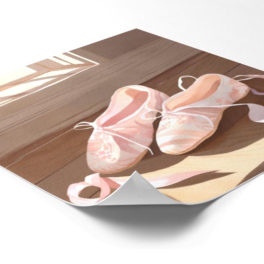 Prachtige balletschoentjes |  roze poster (Hoek)