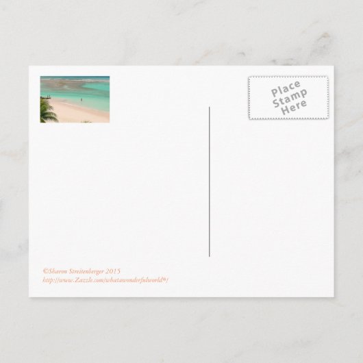 PRACHTIGE BARBADOS"/PRACHTIGE STRAND & AQUA WATER BRIEFKAART (Achterkant)