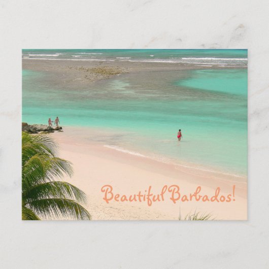 PRACHTIGE BARBADOS"/PRACHTIGE STRAND & AQUA WATER BRIEFKAART (Voorkant)