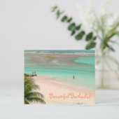 PRACHTIGE BARBADOS"/PRACHTIGE STRAND & AQUA WATER BRIEFKAART (Staand voorkant)