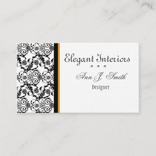 Prachtige  Baroque Deluxe Damask Designer Visitekaartje (Voorkant)