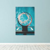 Prachtige Basketball Artwork Canvas Afdruk (Insitu (Houten vloer))