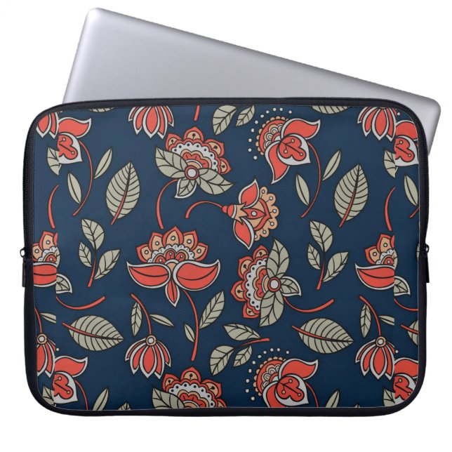 Prachtige Batik Floral Design Laptop Sleeve (Voorkant)