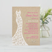 Prachtige beach Bridal Shower Invitation in Pink Kaart (Staand voorkant)