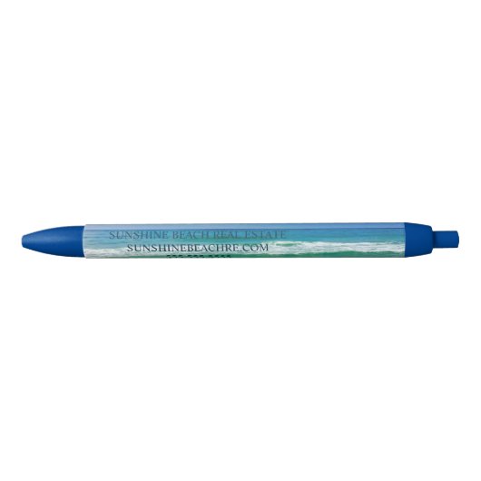 Prachtige 'Beach Custom Ocean Vacation'-activiteit Zwarte Inkt Pen (Voorkant)