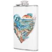 Prachtige Beach Ocean Sand Tree Heupfles (Links)