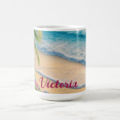 Prachtige Beach Ocean Waves Zand Palm Bomen Koffiemok (Center)