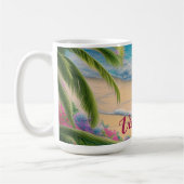 Prachtige Beach Ocean Waves Zand Palm Bomen Koffiemok (Links)