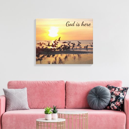 Prachtige Beach Sunset Fotografie Canvas Afdruk (Insitu (Woonkamer))
