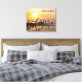 Prachtige Beach Sunset Fotografie Canvas Afdruk (Insitu (Slaapkamer))