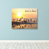 Prachtige Beach Sunset Fotografie Canvas Afdruk (Insitu (Houten vloer))