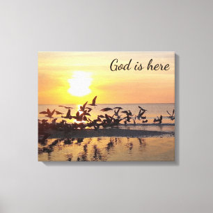 Prachtige Beach Sunset Fotografie Canvas Afdruk