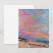 Prachtige Beach Sunset Waterverf Art Note Kaart (Voorkant / Achterkant)