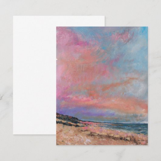 Prachtige Beach Sunset Waterverf Art Note Kaart (Voorkant / Achterkant)