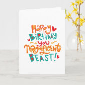 Prachtige Beast Funny Verjaardag Kaart (Gele Bloem)