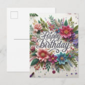 Prachtige Beauty Floral Verjaardag Briefkaart (Voorkant / Achterkant)