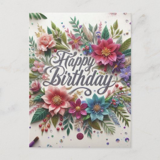Prachtige Beauty Floral Verjaardag Briefkaart (Voorkant)
