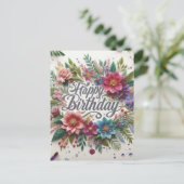 Prachtige Beauty Floral Verjaardag Briefkaart (Staand voorkant)