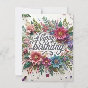 Prachtige Beauty Floral Verjaardag Briefkaart