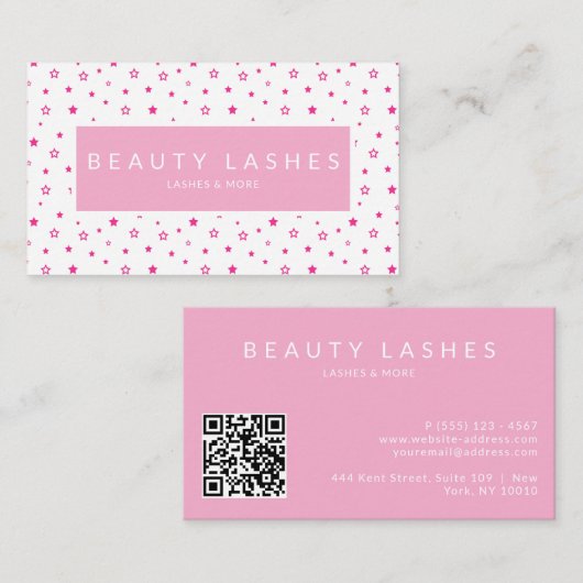 Prachtige Beauty Lashes Alle Professions QR-code Visitekaartje (Voorkant / Achterkant)