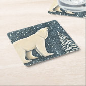 Prachtige Beer van kunstpolen Kartonnen Onderzetters (Schuin)