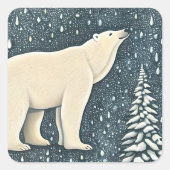 Prachtige Beer van kunstpolen Vierkante Sticker (Voorkant)