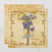  prachtige beige bloemen met naam (Voorkant / Achterkant)