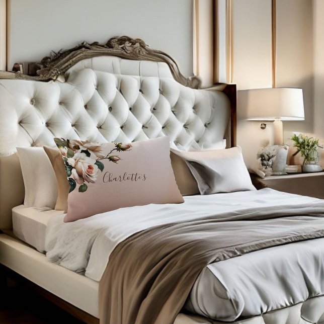 Prachtige Beige Roze Bruidsdouche Accent Kussen (bridal shower pillow)