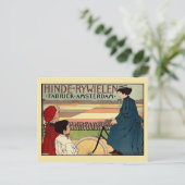 Prachtige belle époque Nederlandse  fiets Briefkaart (Staand voorkant)