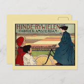 Prachtige belle époque Nederlandse  fiets Briefkaart (Voorkant / Achterkant)